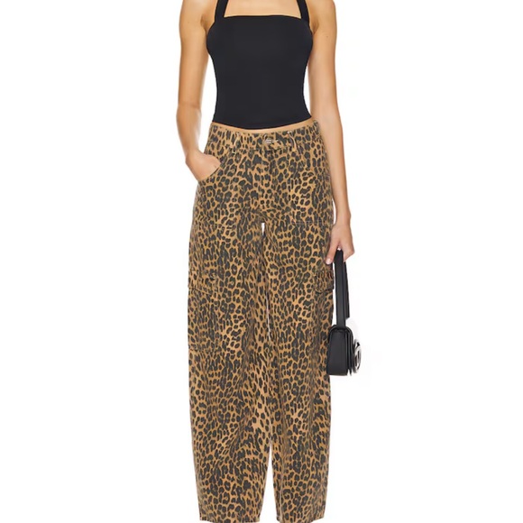 NWT Revolve Dio Cargo Jeans Leopard Damson Madder Leopard Print Pants UK 10 US 6 - Picture 5 of 12